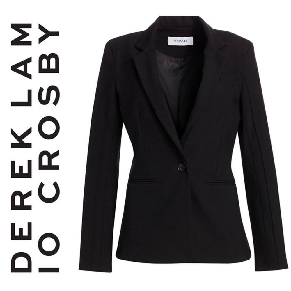 Derek Lam 10‎ Crosby Women's Single Breasted Bowery Twill Blazer Black Size 4
